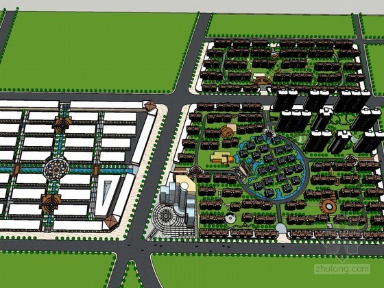 大型住宅区规划SketchUp模型下载