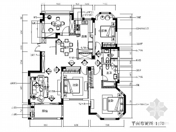 现代客厅效果图施工图资料下载-现代简欧风格四居室施工图（含客厅效果图）