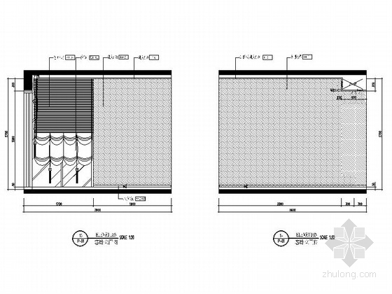 [三亚]现代风格度假公寓小居室室内空间装修施工图立面图 