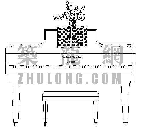 钢琴cad图块资料下载-钢琴1