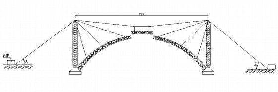 钢管立柱吊装方案资料下载-桥梁钢管拱吊装示意图