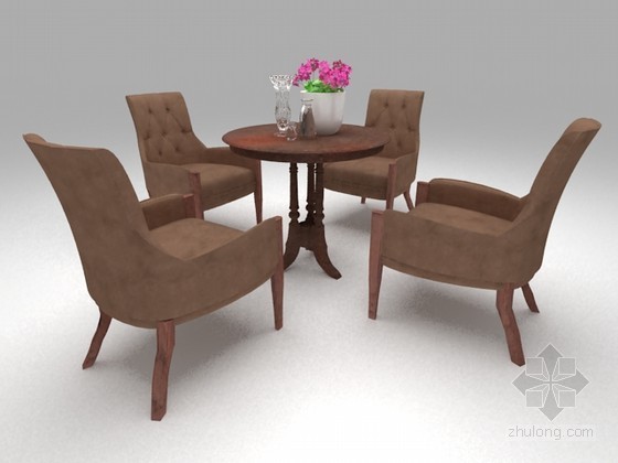 四人桌椅模型下载资料下载-四人休闲桌椅