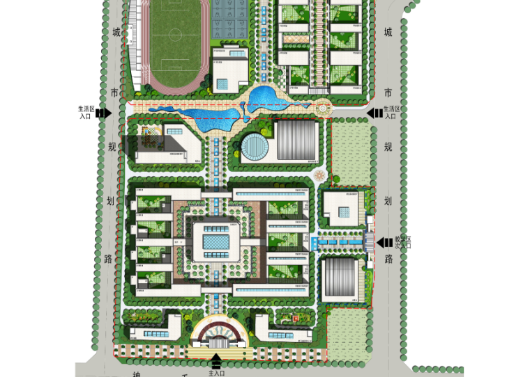 [陕西]青年职业学院新校区建筑规划设计方案文本-总平面图