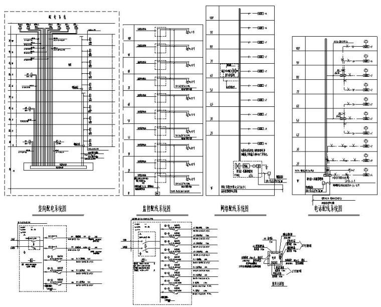 西安电子产业园电气图-竖向配电系统图