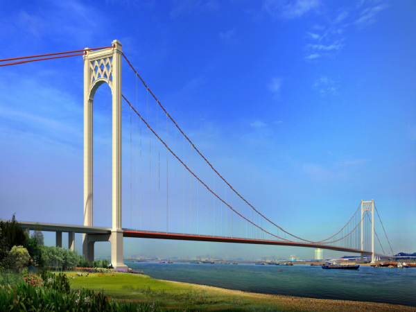 大桥引线资料下载-[湖北]单跨钢箱梁地锚式悬索长江大桥施工组织设计(234页)