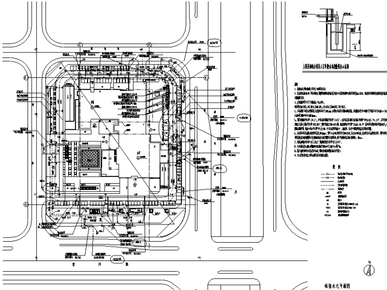 南通国贸商业建筑给排水系统施工图（CAD）-给排水