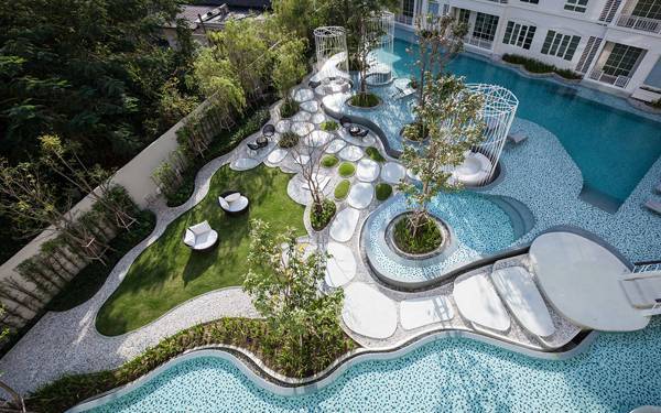 景观设计小型花园设计资料下载-泰国Hua Hin豪华住宅花园泳池景观设计