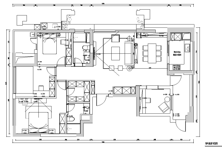 [浙江]锦和苑现代风格住宅装修设计施工图（附效果图）-强电插座布置图