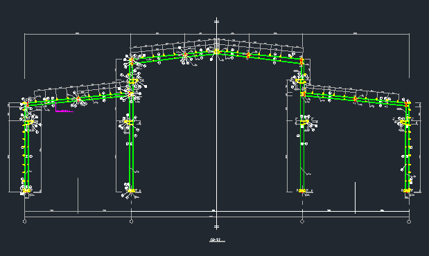 吊车钢结构厂房施工图资料下载-单层高低跨钢结构厂房施工图
