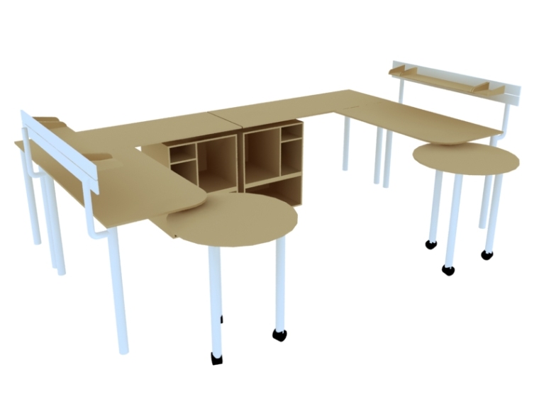 办公桌3d模型下载资料下载-现代办公桌3D模型下载