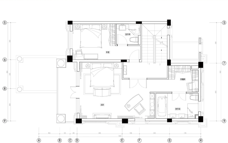 宫廷施工图CAD资料下载-鄂尔多斯B3法式宫廷样板房硬软装设计及意向图（23页）