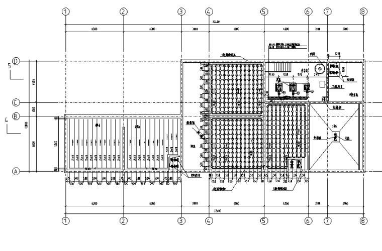 沈阳市某医院污水处理及回用图纸（CAD）-空气管道平面布置图