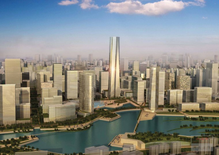城市商务文化核心资料下载-武汉王家墩商务核心区设计