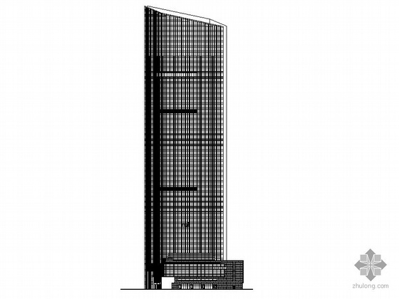 小区广场立剖图资料下载-[上海]某国际广场超高层商业办公楼建筑施工图（204米）