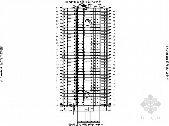 [江西]30层框剪结构商业办公建筑设计施工图（知名地产）-30层框剪结构商业办公建筑设计剖面图 