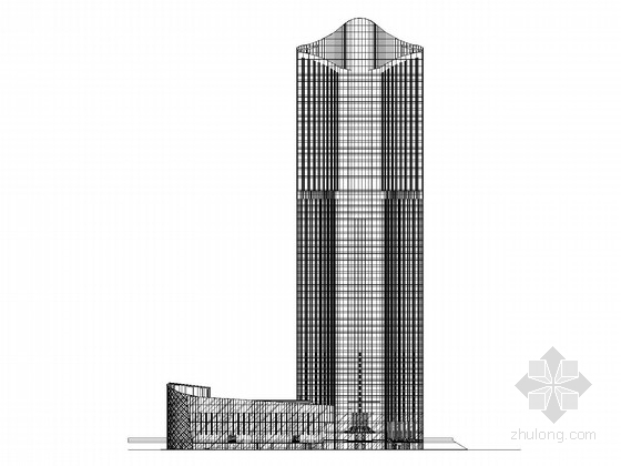 福建现代高层办公楼资料下载-[福建]55层超高层办公楼建筑施工图（含效果图）