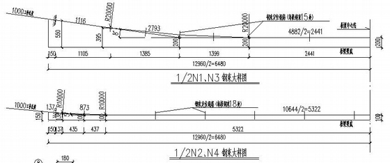 [上海]绕城公路单跨13m预应力混凝土板梁桥加固维修施工图21张-钢束大样图