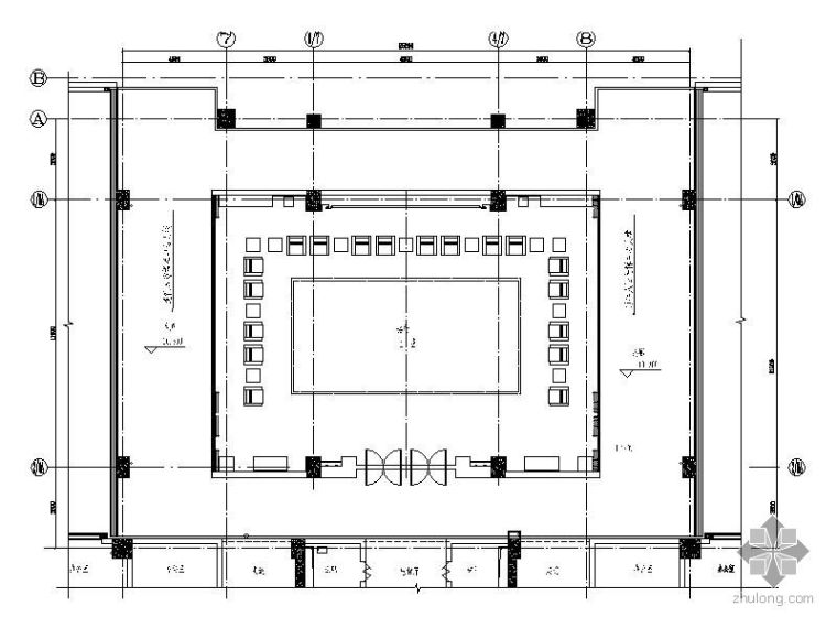 200平米办公空间施工图资料下载-某办公空间廊桥装饰施工图