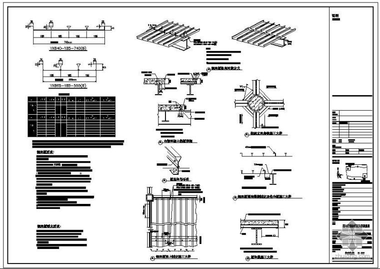 组合楼板钢框架资料下载-某钢与混凝土组合楼板大样及说明