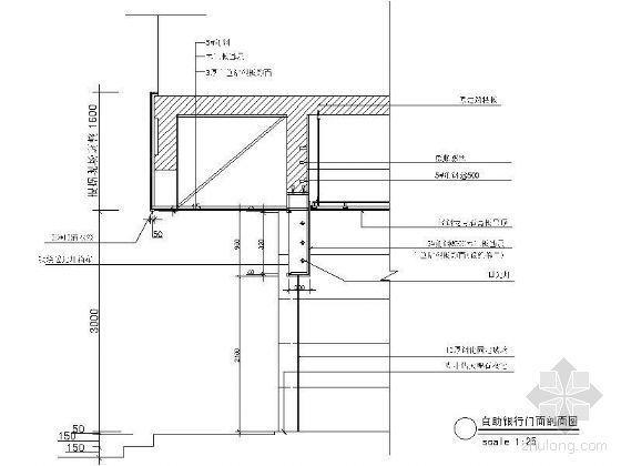 离行式自助银行装修资料下载-自助银行门剖面详图