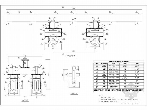 钢管混凝土桁架梁桥防腐涂装工程专项施工方案附CAD（钢结构防腐）-钢结构防腐施工运输平车设计图 