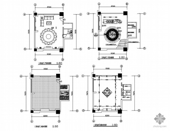 酒店大包厢装饰设计图资料下载-某大酒店包厢装饰设计图