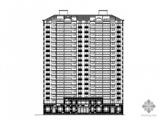 商住宅建筑施工图资料下载-某十八层底商住宅楼建筑施工图