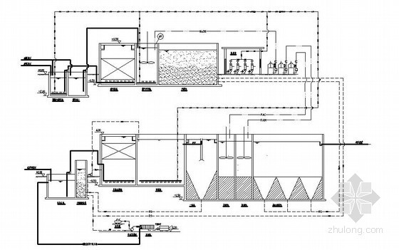 某化工厂电气设计图资料下载-某化工厂污水处理工艺流程图