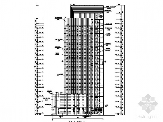 [温州]某二十层教育大楼建筑施工图-侧立面