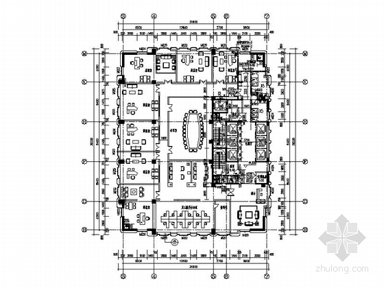 [江苏]25层现代风格行政办公楼单体建筑施工图（知名设计院）-25层现代风格行政办公楼单体建筑平面图