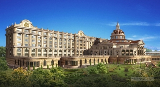 [鄂尔多斯]大型现代服务奢华五星级度假酒店设计方案外观效果图