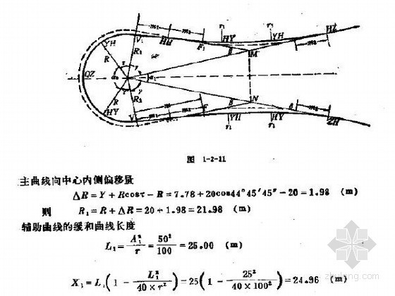 道路设计经典实例（226页 71例）-回头曲线设计计算 