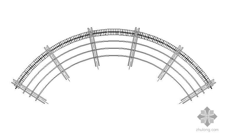cad廊架花架资料下载-某弧形廊架详图