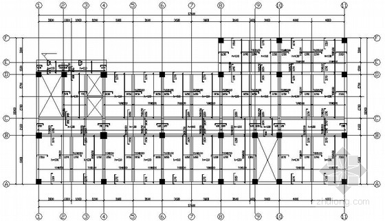 框架办公楼桩基础资料下载-11层框架桩基础办公楼结构施工图（65张）