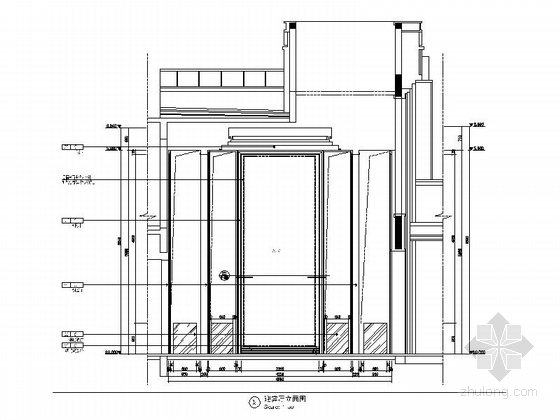 [浙江]豪华现代中式风格售楼处室内装修施工图（含高清实景图）迎宾厅立面图