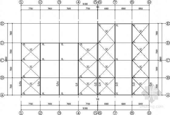 市场结构施工图资料下载-综合市场钢框架结构施工图