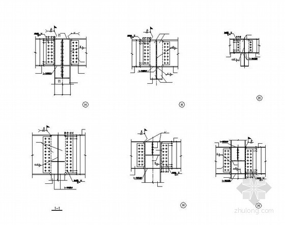 广告字钢架节点资料下载-钢架平台梁柱节点详图