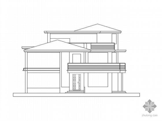 别墅园林CAD图资料下载-某三层别墅建筑方案CAD图
