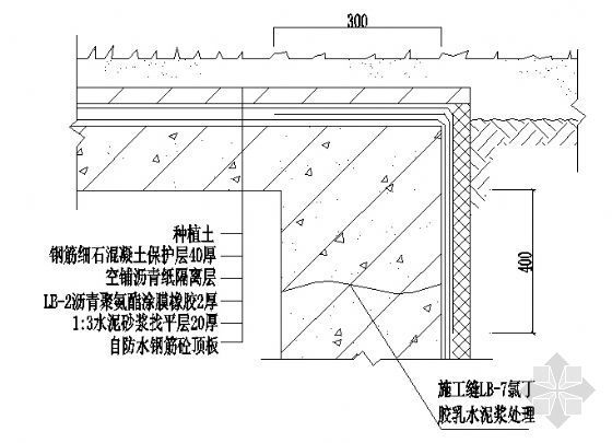 地下室种植顶板构造资料下载-外防外贴(涂)法地下室顶板与壁板转角位防水构造