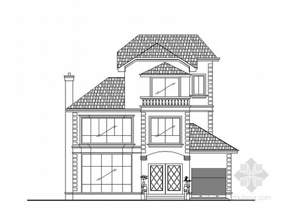别墅三层中式方案图资料下载-某三层独栋别墅建筑方案图