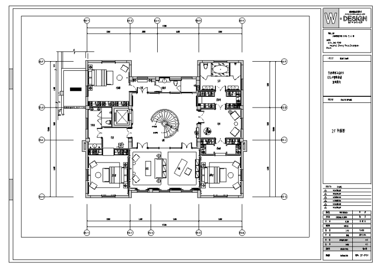宁波江山别墅样板房室内设计施工图及实景图（含72张图）-二层平面图