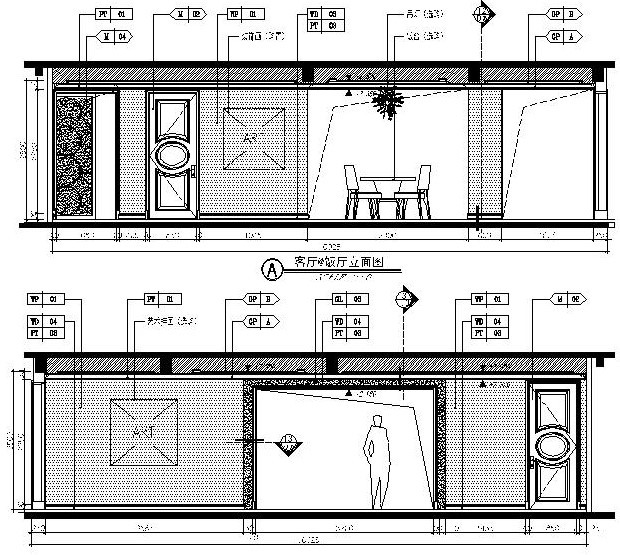 [广东]深圳华强城130㎡样板间施工图设计（附效果图）-客厅立面图