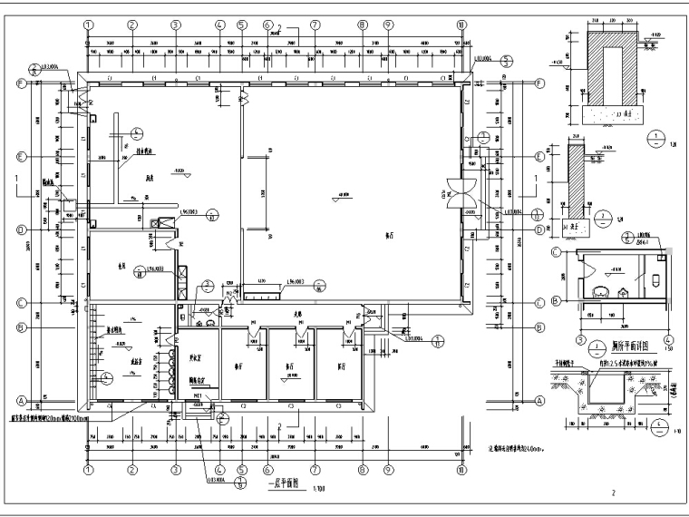 温泉配套建筑CAD资料下载-5套配套食堂餐饮建筑设计方案初设图CAD