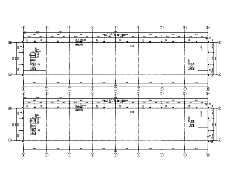 一层门式钢架立体停车场建筑结构施工图2018-圈梁布置图