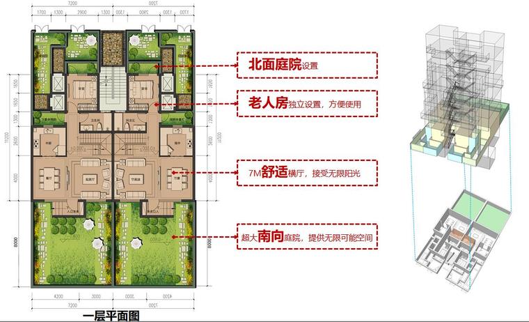 [上海]绿地嘉定菊园居住小区项目汇报方案文本（PPT+132页）-一层平面图