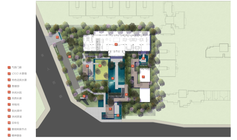 [四川]成都知名地产堂悦居住区景观方案设计（展示区+大区，新中式轻奢）-[四川]成都知名地产堂悦居住区景观方案设计 B-7 展示区平面