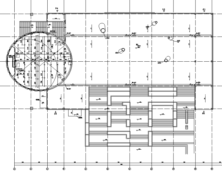 [中国]石油科技中心给排水系统工程施工图设计（CAD）-2区二层喷淋平面图