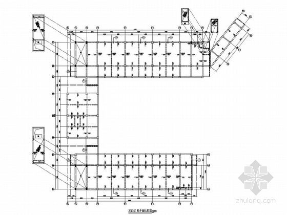 [南京]五层框架结构小学结构施工图（地下三  层）-板平面配筋图 