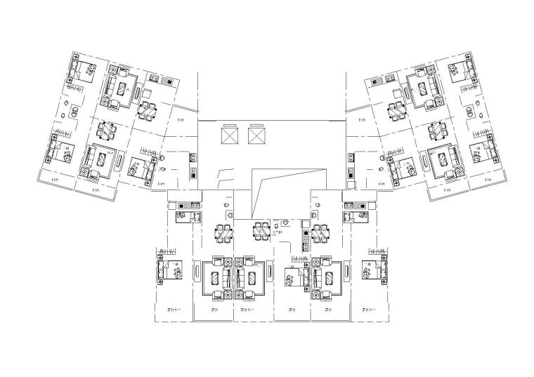 ​[上海]嘉定知名地产广场商住综合体高层住宅建筑施工图（CAD）-户型图