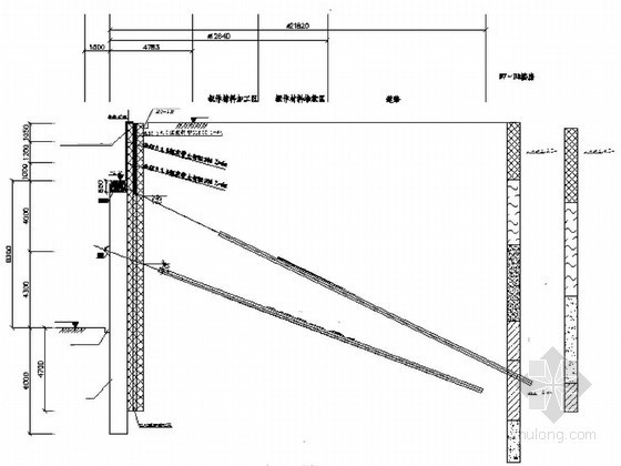 排桩腰梁设计资料下载-[广东]办公大楼深基坑排桩及锚索土钉支护结构设计图